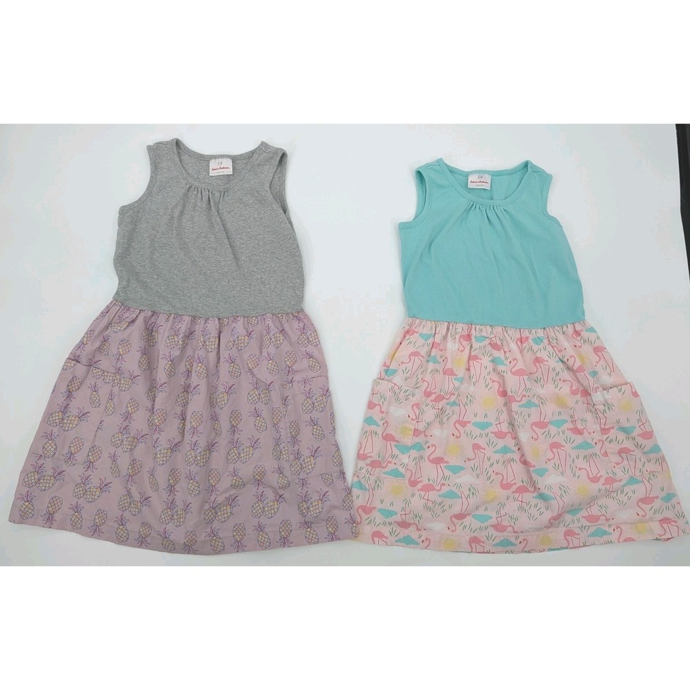 Hanna Andersson Girls Dress Bundle Size 130/‎ 8 Organic Cotton Tank Dresses